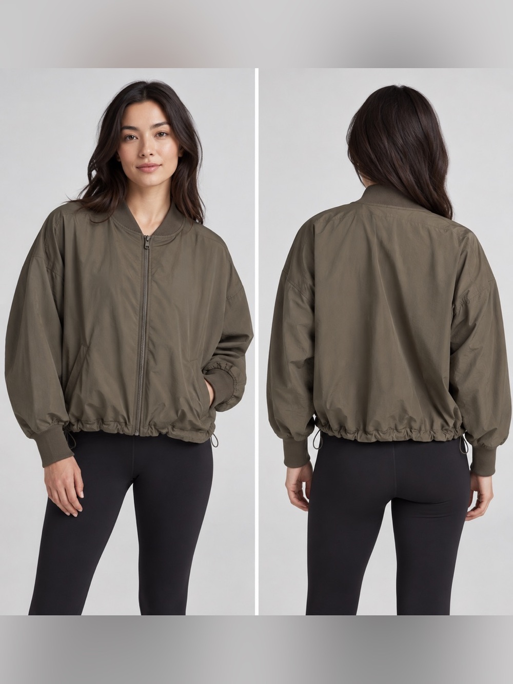lululemon Women’s XS Oversized Bomber Jacket Taupe Brown Lightweight